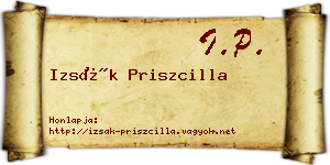 Izsák Priszcilla névjegykártya